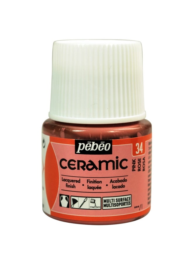 Pebeo Ceramic Enamel Effect Paint Pink - Image 1