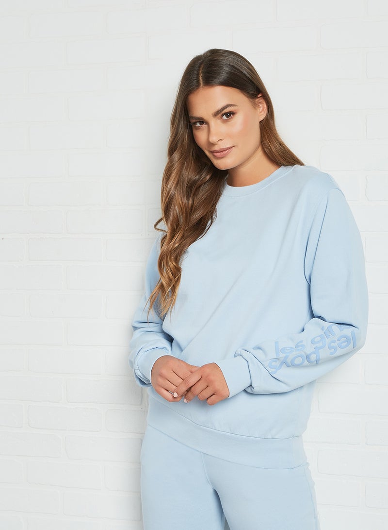 Les Girls Les Boys - Crew Neck Sweatshirt Cashmere Blue - Image 1