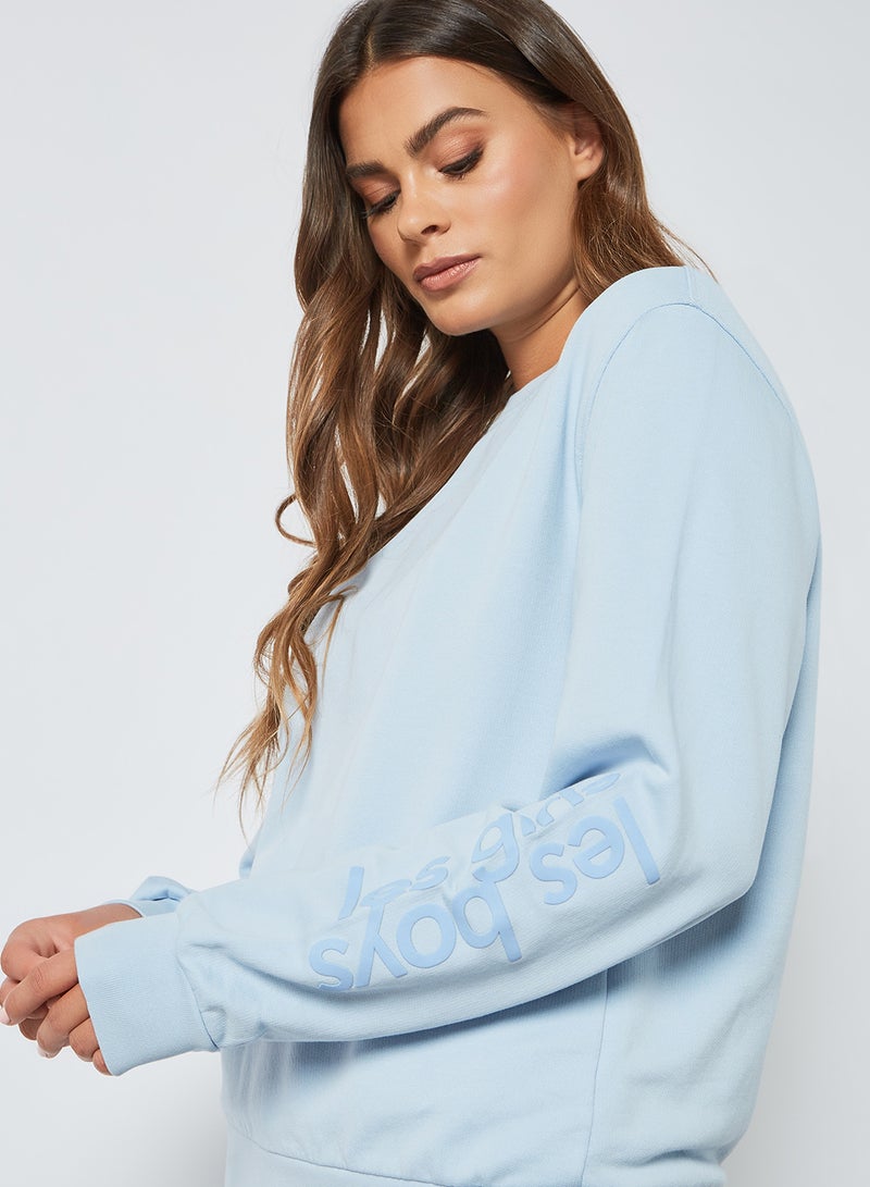 Les Girls Les Boys - Crew Neck Sweatshirt Cashmere Blue - Image 1