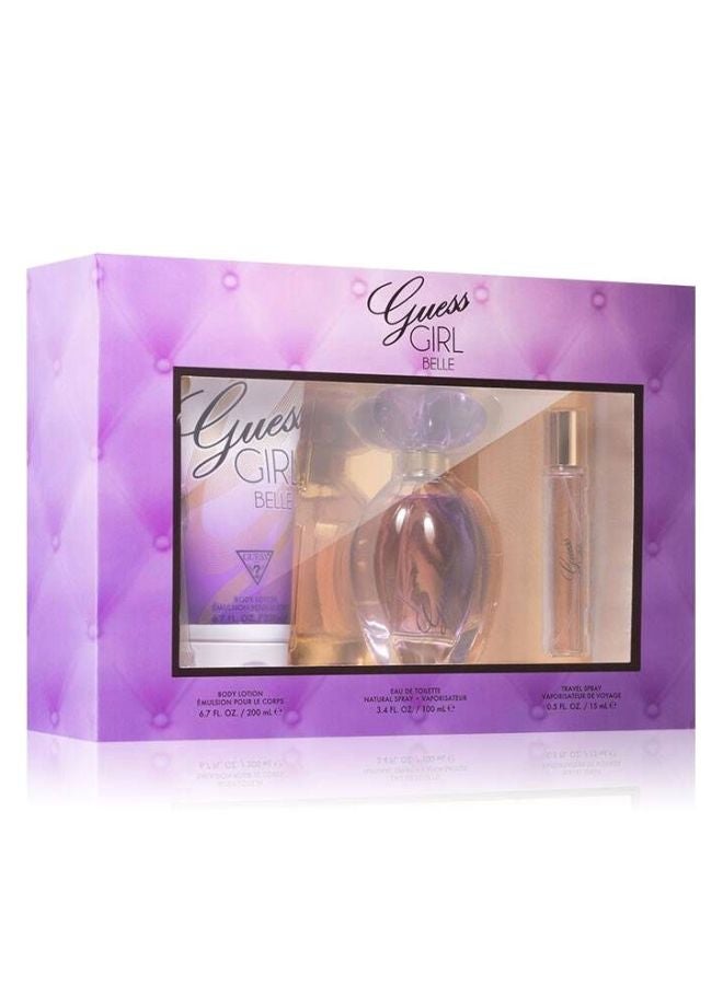 جس طقم عبوات EDT جيرل بيل صغيرة الحجم EDT 100 ml, Body Lotion 200 ml, Mini Spray 15ملليلتر - Image 3