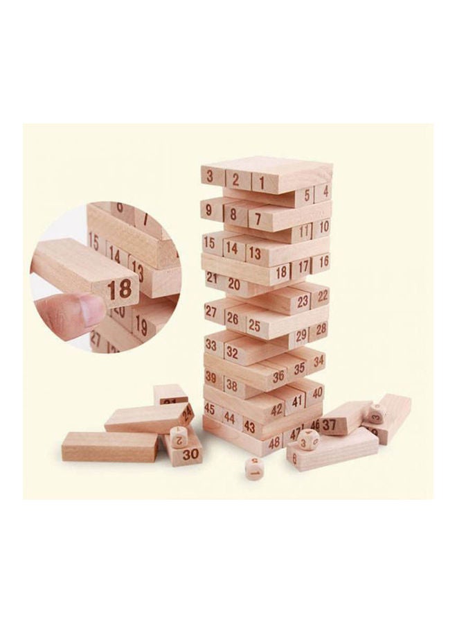 Generic Timber Tower Wood Block Stacking Game Number Match Playset  - Image 2