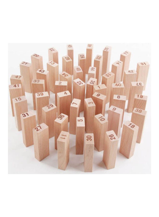 Generic Timber Tower Wood Block Stacking Game Number Match Playset  - Image 3