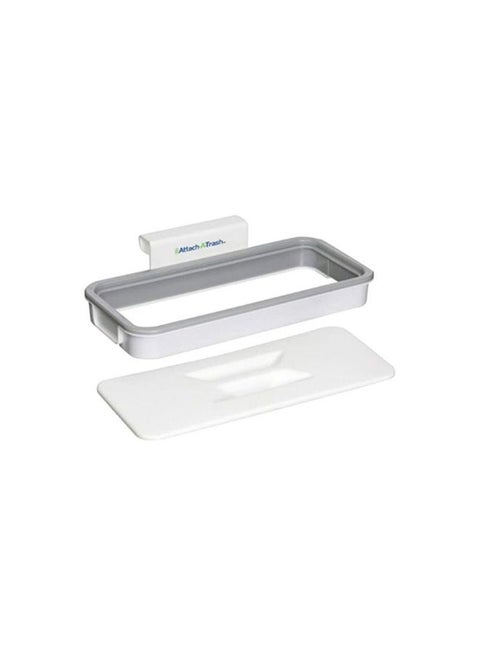 Hanging Trash Bag Holder White-Grey 24.3x10.2x3cm