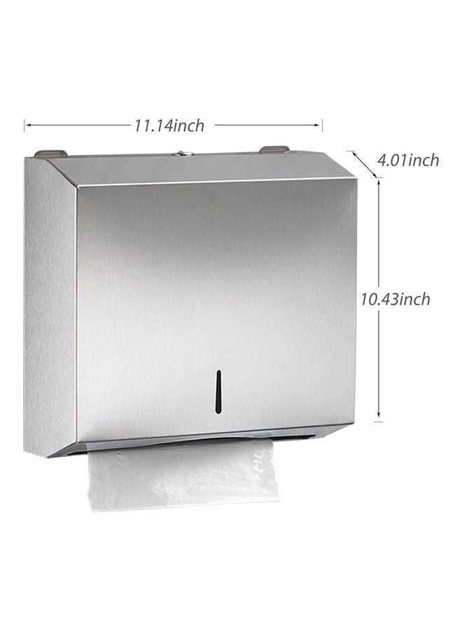 Generic - Wall Mounted Paper Towel Dispenser Silver 27.00x12.50x26.00cm - Image 1