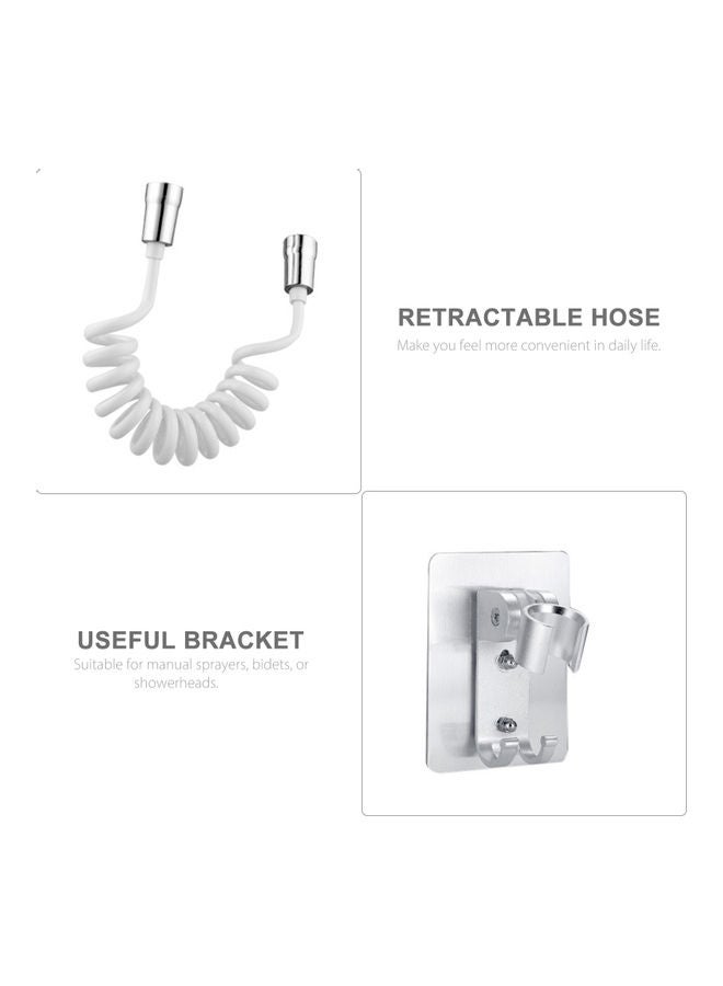 Hand Shower Bathroom Sink Sprayer Rinser Set Silver/White 20 x 8 x 8cm - Image 3