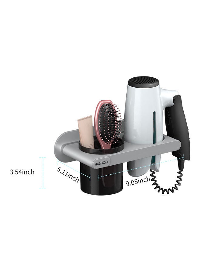 MENGNI Wall Mounted Hair Dryer Holder Grey 22.00x10.00x14.00cm  - Image 2