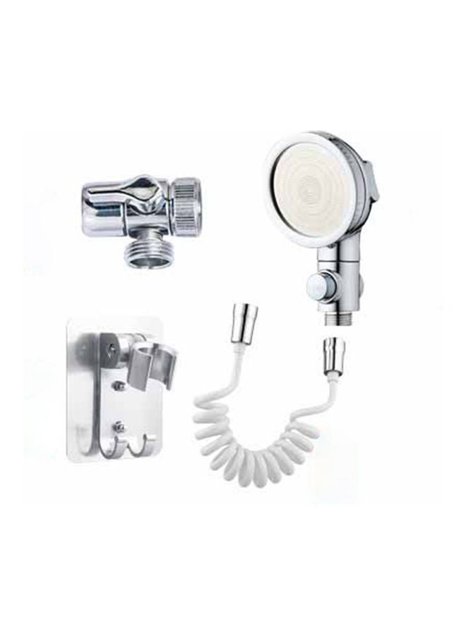 3-Mode Hand Shower Bathroom Sink Sprayer Rinser Set Silver/White 20 x 8 x 8cm - Image 1