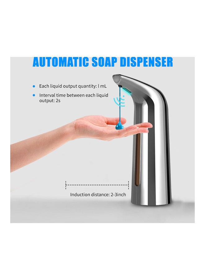 Infrared Hand-free Touchless Soap Dispenser Silver 22.30 x 9.50 x 9.50cm