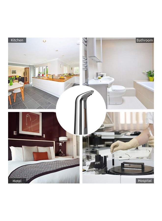 Infrared Hand-free Touchless Soap Dispenser Silver 22.30 x 9.50 x 9.50cm