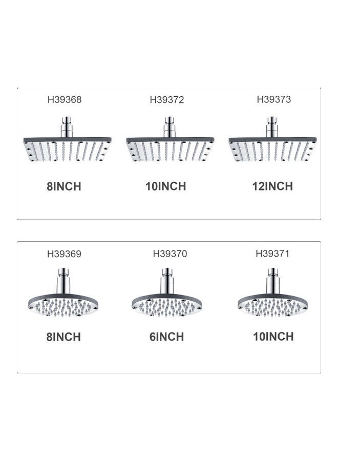 رأس دش شلال المطر الدائري مزود بإضاءة LED فضي - Image 4