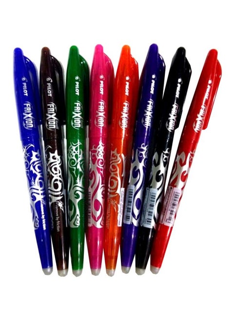 Pack Of 8 Frixion Erasable Ball Point Pen Multicolour