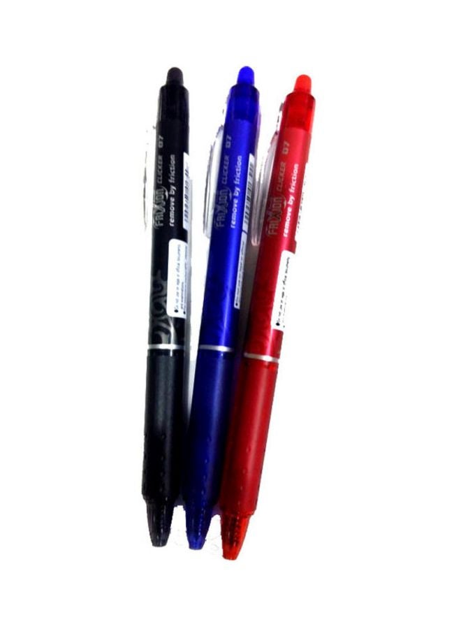 بايلوت عبوة أقلام حبر فريكسيون كليكر جافة كروية الرأس وقابلة للمسح مكونة من 3 قطع متعدد الألوان