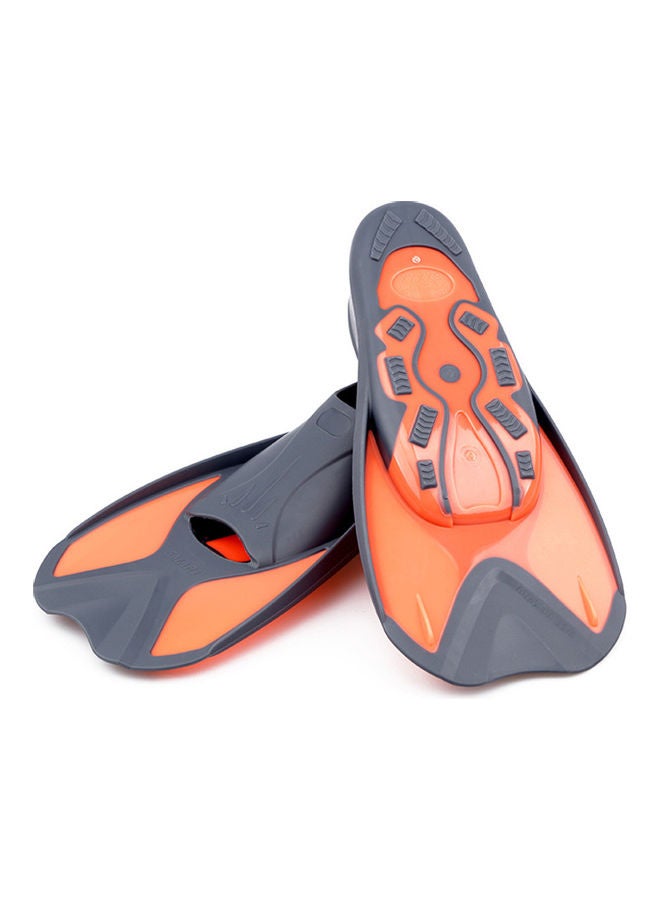 Generic Kids Short Light Swim Fins Flippers Grey & Orange 3XS  - Image 3