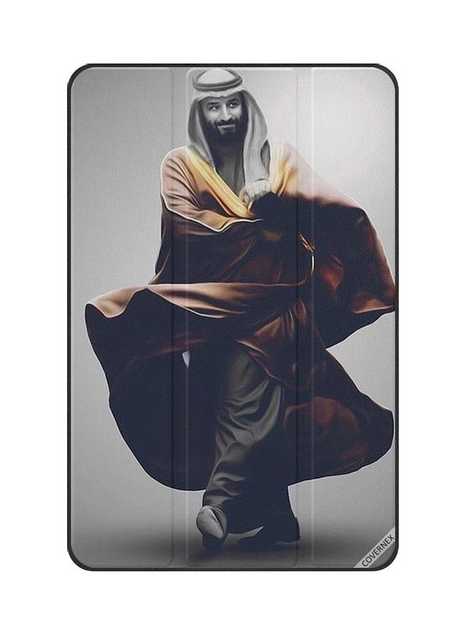 كوفرنيكس غطاء حماية قلاب بطبعة صورة محمد بن سلمان وهو يمشي لجهاز سامسونج جالاكسي تاب S6 لايت متعدد الألوان - Image 1
