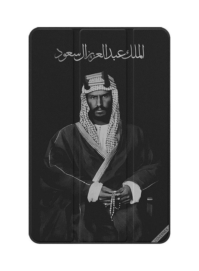 كوفرنيكس غطاء حماية واقٍ قلاب بطبعة الملك عبد العزيز آل سعود لتابلت سامسونج جالاكسي تاب S6 لايت متعدد الألوان - Image 1