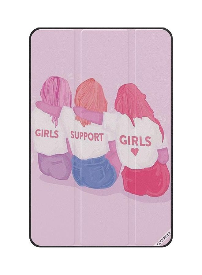 كوفرنيكس غطاء حماية واقٍ قلاب بطبعة عبارة "Girls Support" لجهاز تابلت سامسونج جالاكسي تاب S6 لايت متعدد الألوان - Image 1
