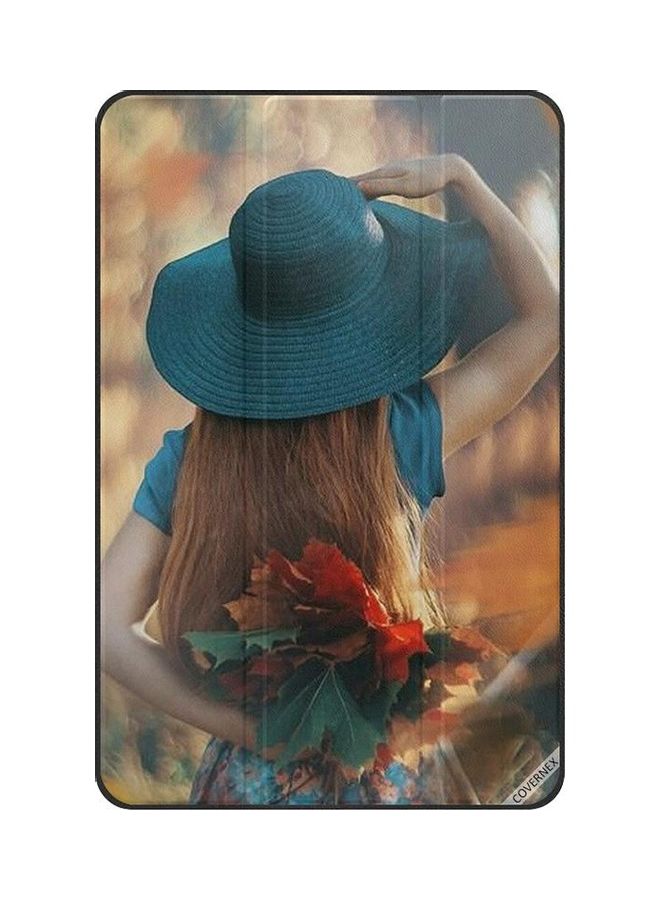 Covernex Protective Flip Case Cover For Samsung Galaxy Tab S6 Lite - Hat Gril Hide Love Leaves Multicolour  - Image 1