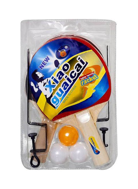 2 Table Tennis Racket With 3 Balls And Net For Unisex