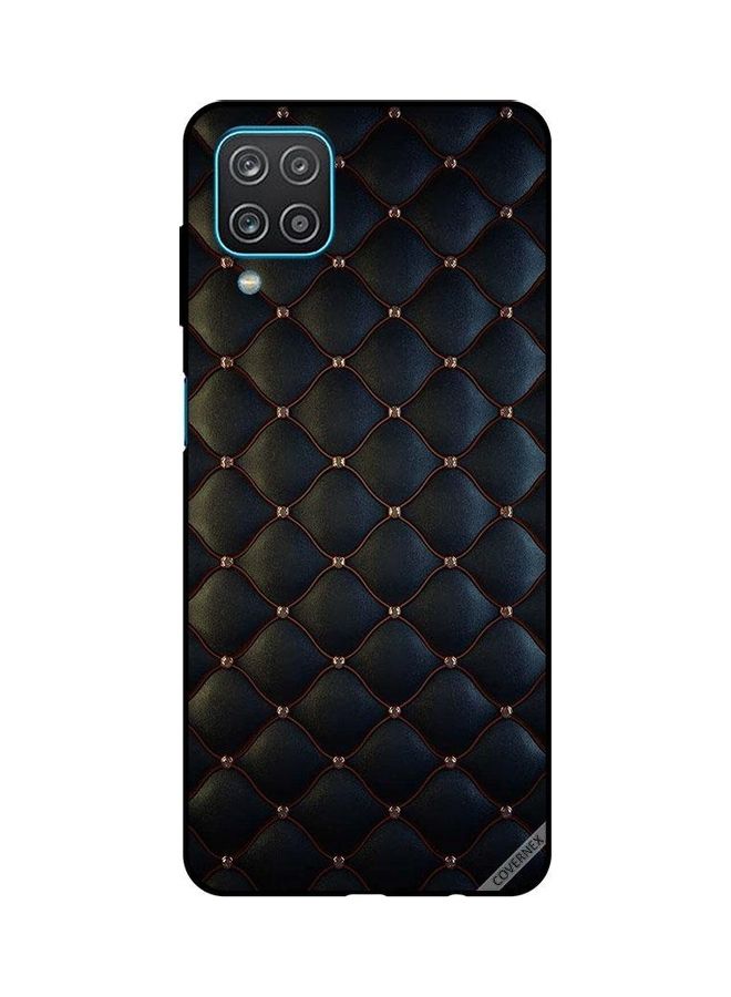 Covernex Protective Back Cover For Samsung Galaxy A12/M12 Stappers On  Cloth Pattern Stappers On Black Cloth Pattern  - Image 1