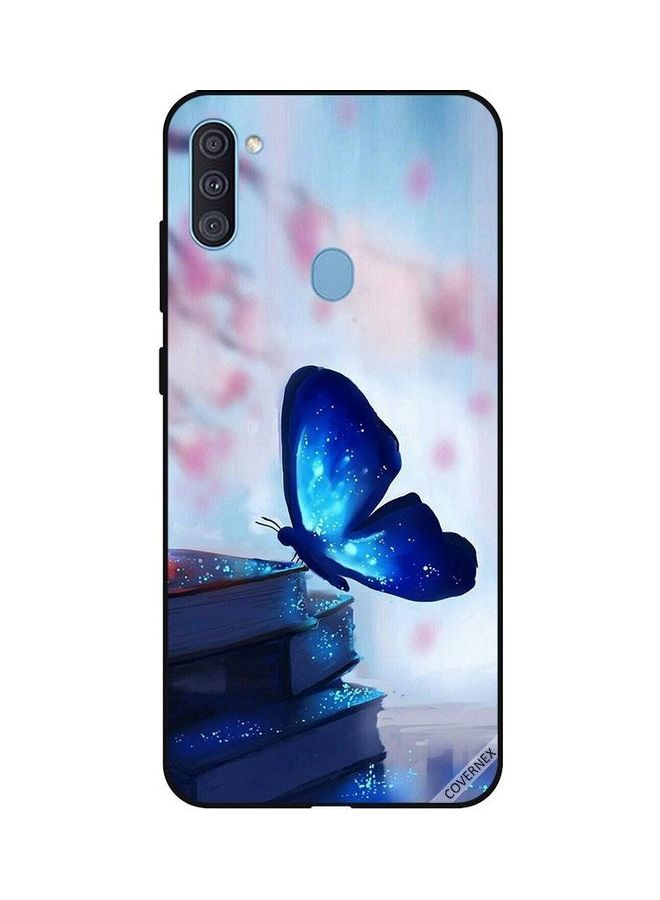 Covernex Protective Case Cover For Samsung Galaxy A11 Dark Blue Butterfly On Books - Image 1