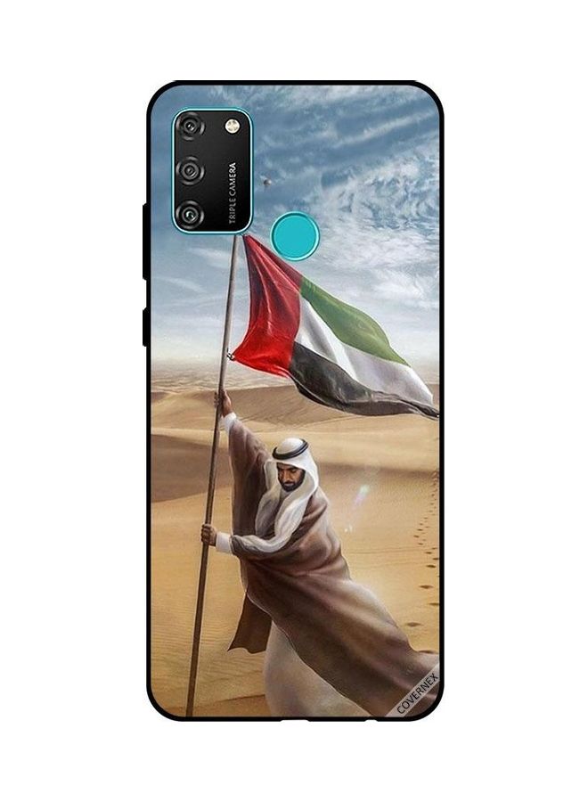 كوفرنيكس غطاء حماية واقٍ بتصميم علم الإمارات العربية المتحدة لهاتف هونور 9A متعدد الألوان