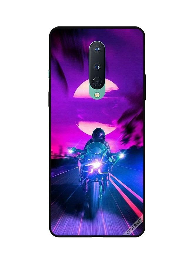 Covernex Protective Case Cover for OnePlus 8 Biker Leaving Moon Behind