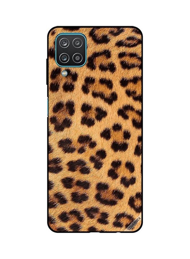 Covernex Samsung Galaxy A12 Protective Case Cover Printed Featuring Leopard Pattern Black & Brown DESIGN_0167 - Image 1