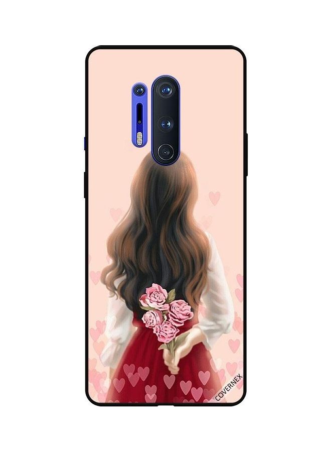 Covernex Protective Case Cover for OnePlus 8 Pro Girl Hiding Flowers - Image 1