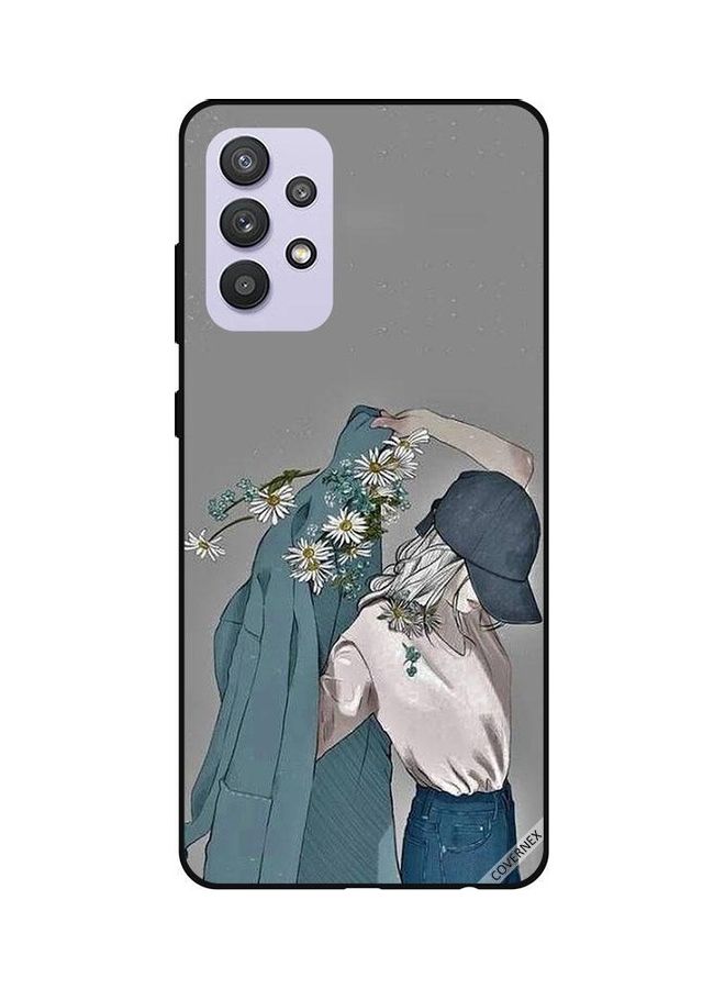 Covernex Samsung Galaxy A32 5G Protective Case Cover Printed Featuring Cap Girl Wearing Floral Coat DESIGN_0056 - Image 1