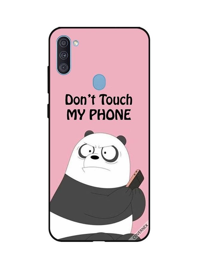 كوفرنيكس - غطاء حماية واق لهاتف سامسونج جالاكسي A11 باندا وعبارة "Don't Touch My Phone" - Image 1