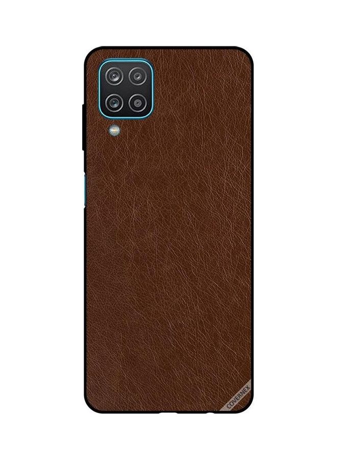 Covernex Leather Pattern Protective Case Cover For Samsung Galaxy A12/M12 Brown - Image 1