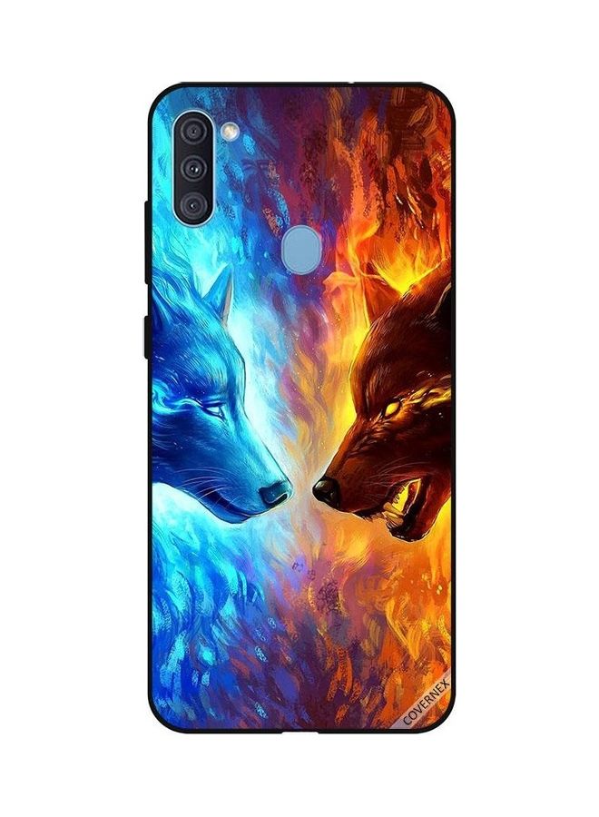 Covernex Samsung Galaxy A11 Protective Case Cover Printed Featuring Water & Fire Wolf DESIGN_0282 - Image 1