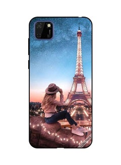 Protective Case Cover for Huawei Y5P Brown Hat Girl & Effiel Tower