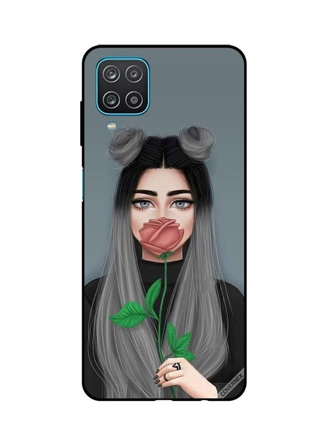 Covernex Cute Girl Hide Mouth On Protective Case Cover For Samsung Galaxy A12/M12 Multicolour - Image 1