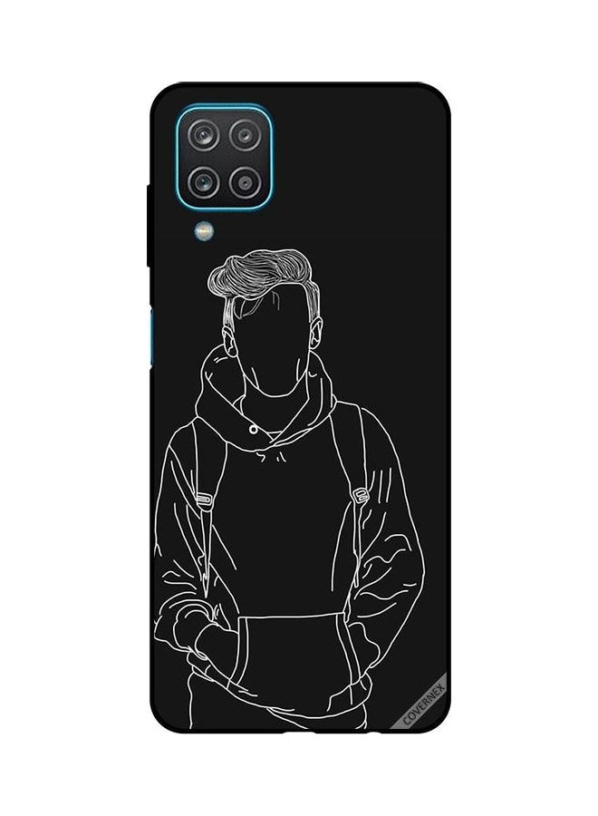 Covernex Protective Back Cover For Samsung Galaxy A12/M12 Sketch Of Jakect Boy Sketch Of Jakect Boy - Image 1