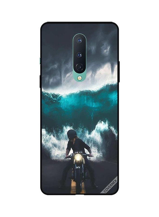 كوفرنيكس غطاء حماية واق لهاتف ون بلس 8 طبعة سائق دراجة نارية ينظر إلى سرعة الماء في الخلف - Image 1