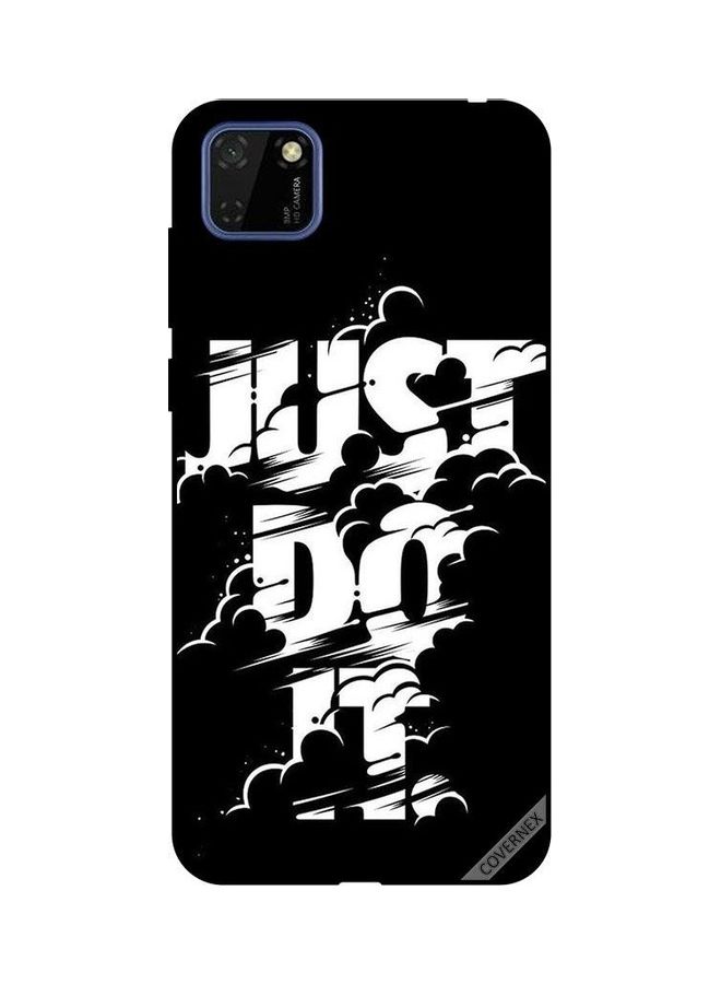 كوفرنيكس غطاء حماية واقي لهاتف هواوي Y5P بطبعة تحمل عبارة "Just Do It" بالأبيض والأسود - Image 1