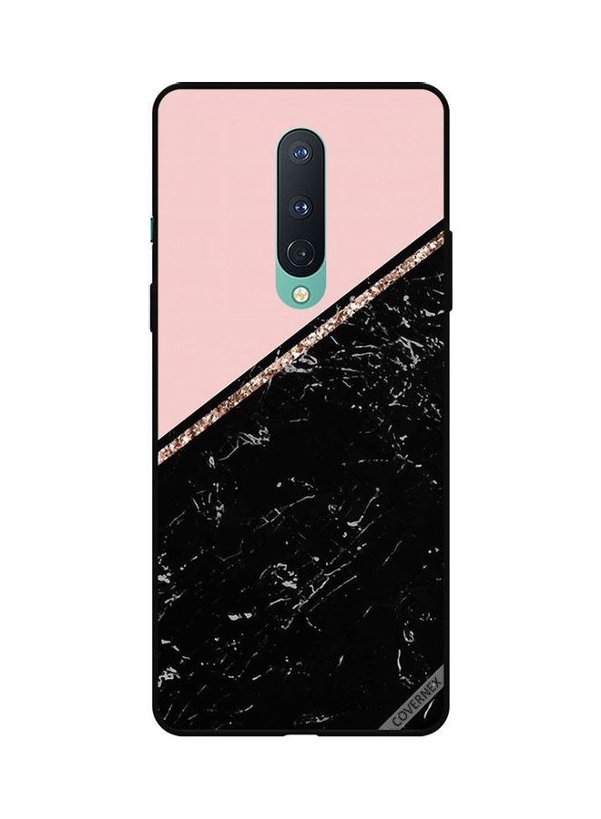 Covernex Protective Case Cover For OnePlus 8 Black Marble and Golden Strip - Image 1