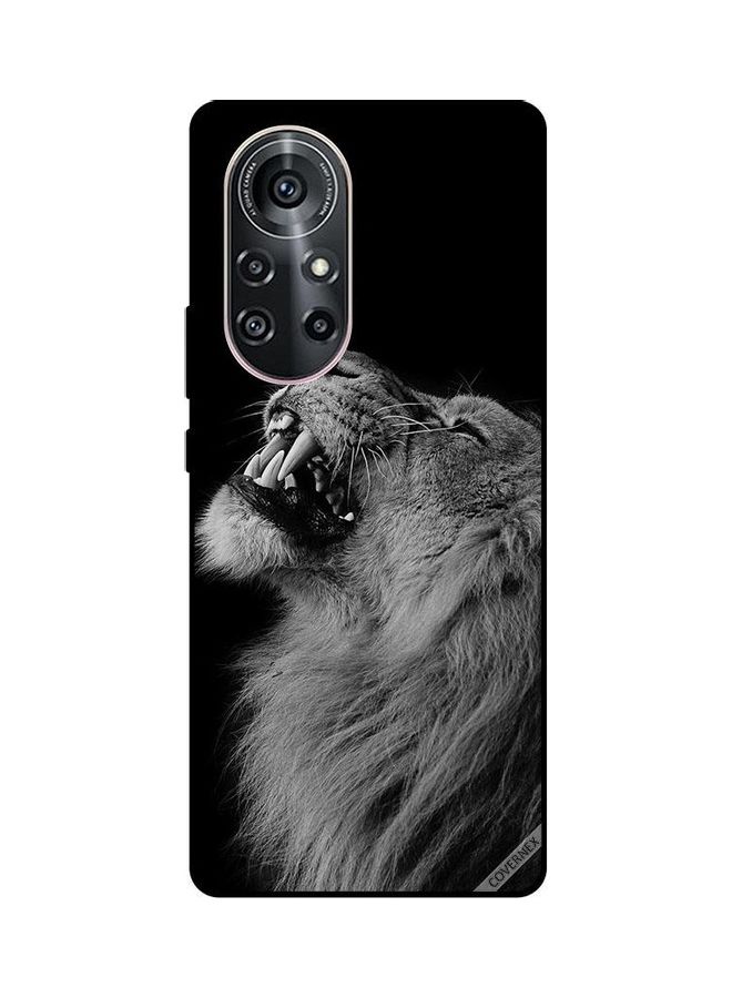 كوفرنيكس غطاء حماية بطبعة أسد مبتهج لهاتف هواوي نوفا 8 برو 5G أسود/ أبيض - Image 1