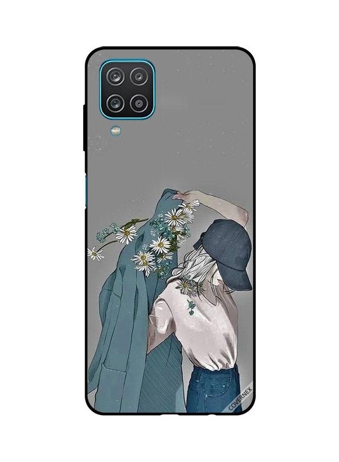 Covernex Cap Girl Wearing Floral Coat Protective Case Cover For Samsung Galaxy A12/M12 Multicolour - Image 1
