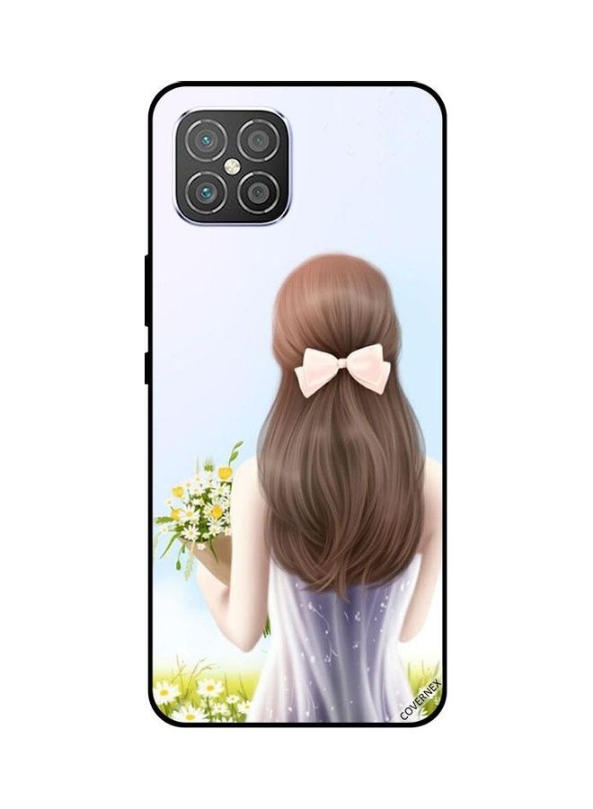 كوفرنيكس غطاء حماية واقٍ بطبعة فتاة جميلة ممسكةً بباقة من الورود لهاتف هواوي نوفا 8 SE متعدد الألوان - Image 1