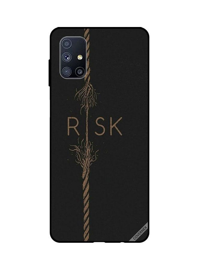 كوفرنيكس غطاء حماية واقٍ لهاتف سامسونج جالاكسي M51 بطبعة عبارة "Risk" أسود/بني  - Image 1