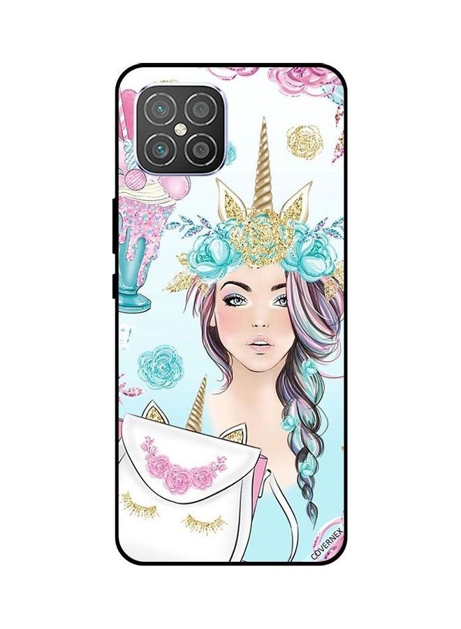Covernex Eyelashes On Bag And Unicorn Girl Protective Case Cover For Huawei Nova 8 SE Multicolour