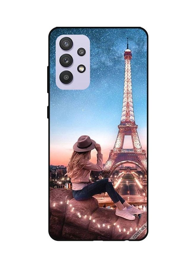Covernex Hat Girl And Eiffel Tower Protective Case Cover For Samsung Galaxy A32 5G Multicolour - Image 1