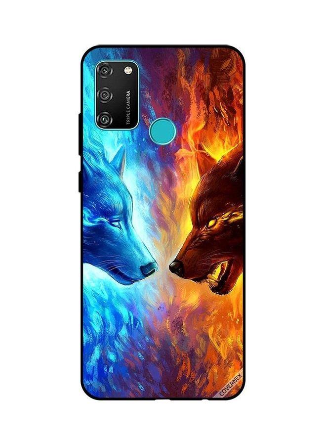 Water And Fire Wolf Protective Case Cover For Honor 9A Multicolour