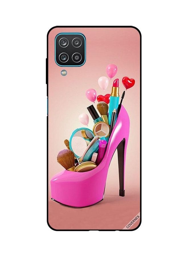 Covernex Protective Case Cover For Samsung Galaxy A12/M12 Pink Shoe With Makeup Items - Image 1
