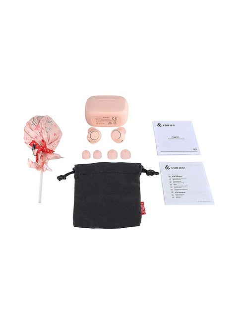 TWS1 True Wireless Stereo Earbuds - Bluetooth V5.0 - Crystal-clear Sound Quality for Calls - AptX Bluetooth Decoding - Ergonomic In-ear Design - IPX5 Waterproof Pink