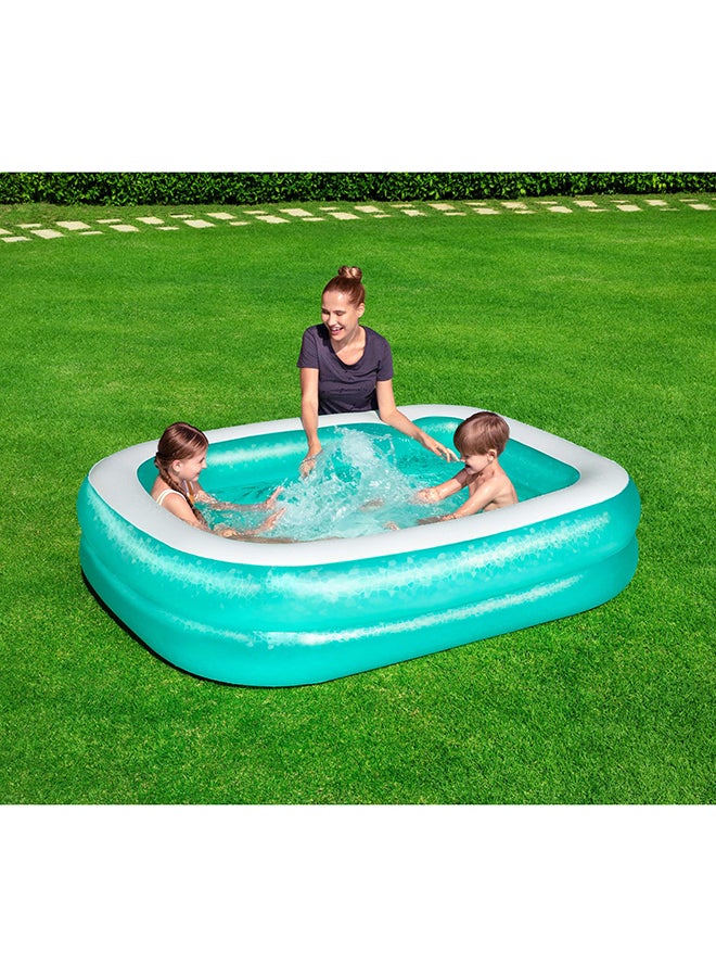 Blue Rectangular Inflatable Family Pool 201x150x51cm - v1620709924/N43436880A_2