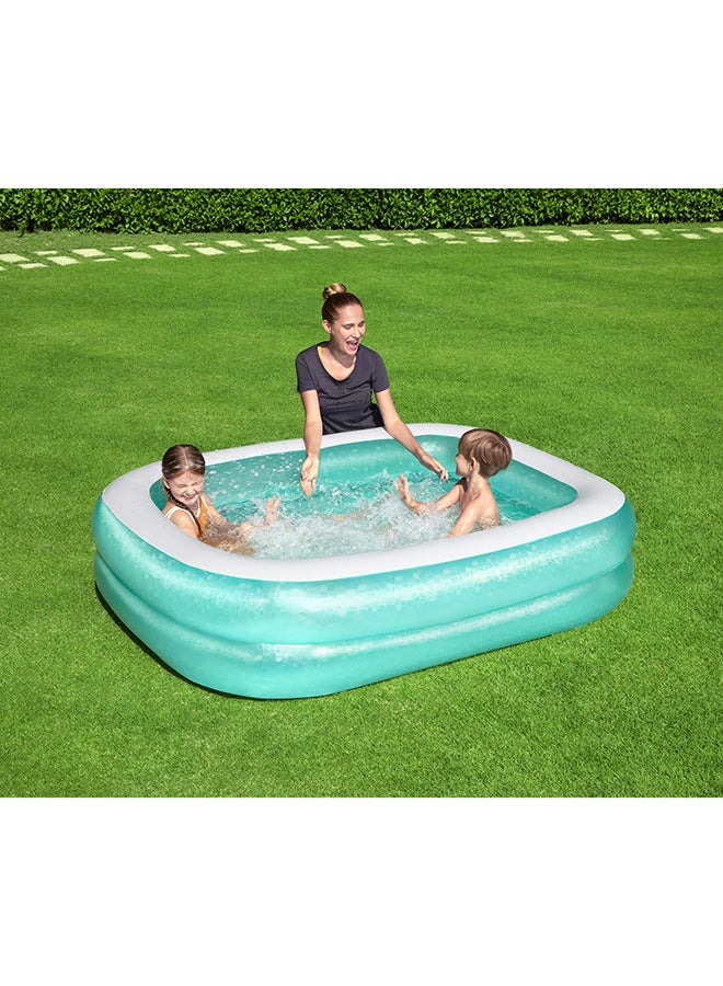 Blue Rectangular Inflatable Family Pool 201x150x51cm - v1620709925/N43436880A_3