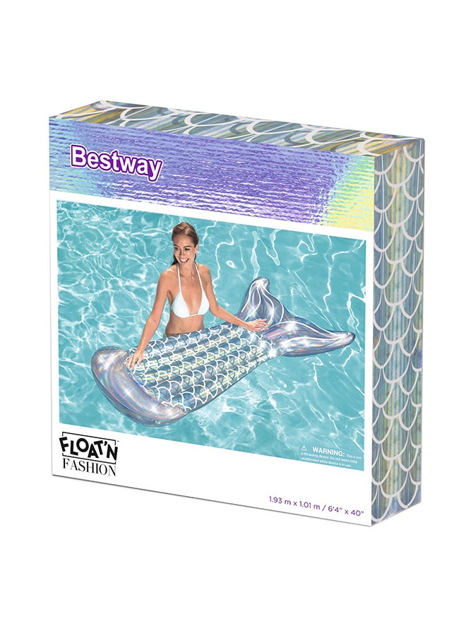 Bestway - Iridescent Mermaid Tail Lounge And Floats With Repair Patch 193x101cm 193x101cm - Image 1
